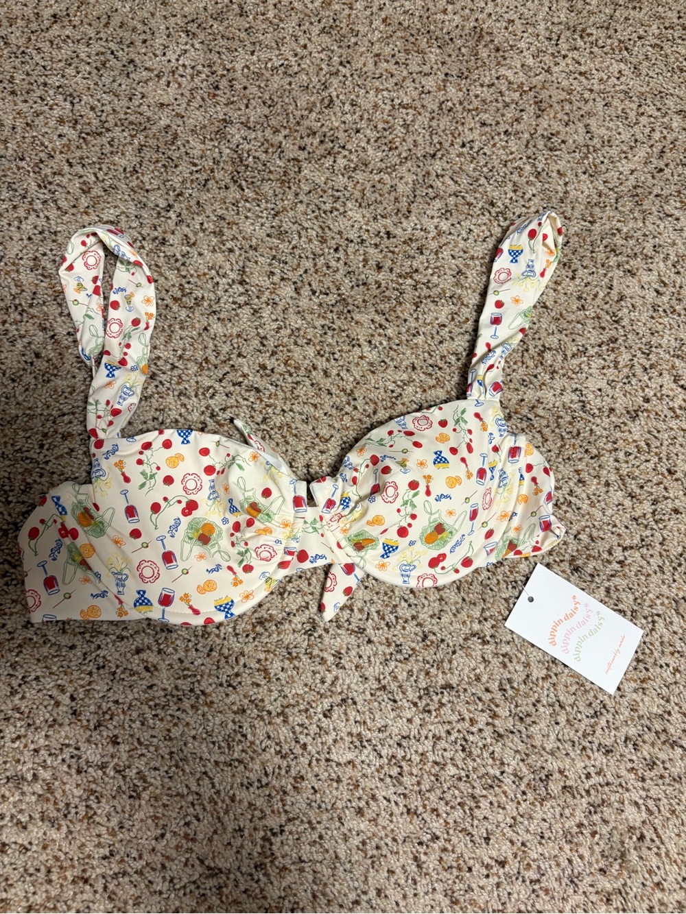 Dippin’ Daisy’s Bikini Top with Colorful Summer Print